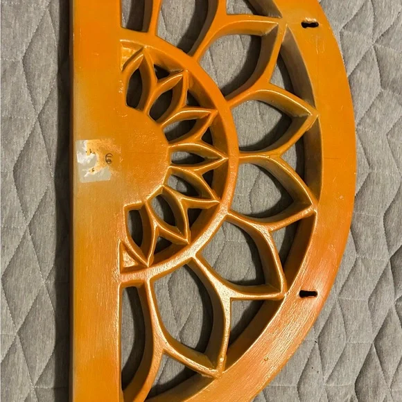 Sunburst Orange Wall Decor with flower